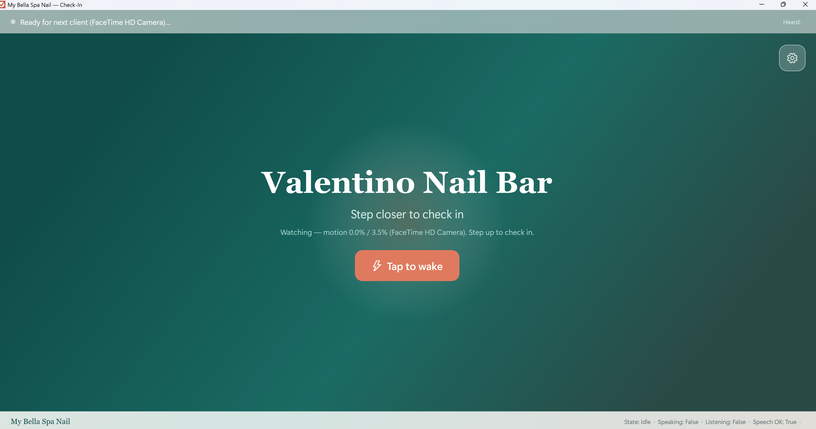 Salon Check-In kiosk
